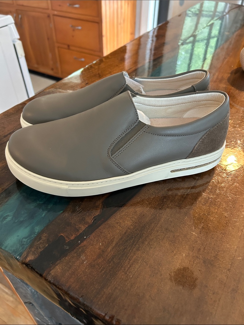 Birkenstock Men's Oswego Slip-On Casual Sneakers in Gray